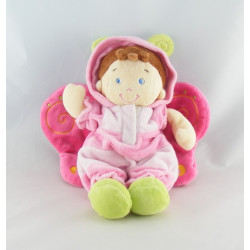 Doudou fillette déguisé en papillon rose hochet miroir NICOTOY