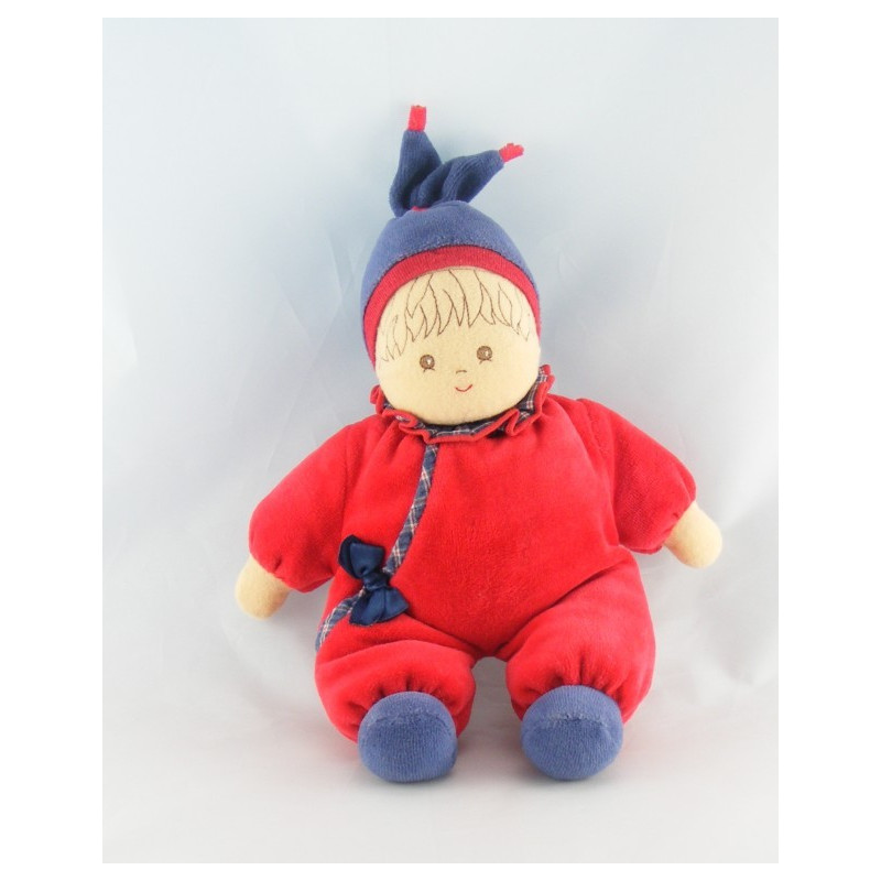 Doudou plat clown bleu marine rouge STERNTALER