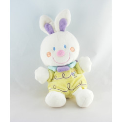 Doudou lapin blanc jaune abeille NICOTOY NEUF