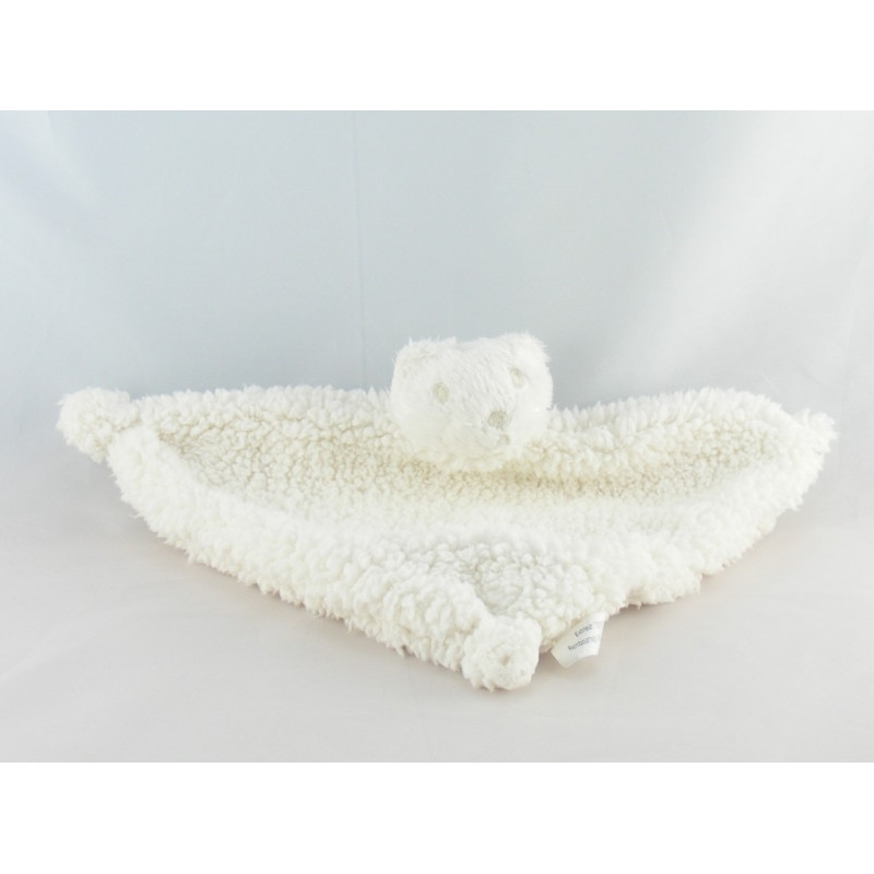 Doudou plat carré lapin blanc CARREFOUR