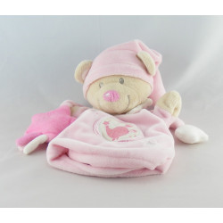 Doudou ours rose oiseau étoile NICOTOY NEUF