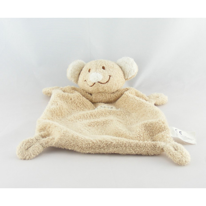 Doudou plat souris Beige Je m'appelle NICOTOY