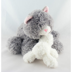 Doudou chat pirate bleu gris poisson NOUNOURS