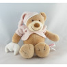 Doudou ours beige rose bonnet NATTOU