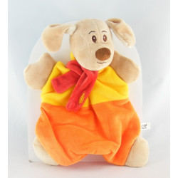 Doudou plat ours rayé rouge CMP CREDIT AGRICOLE