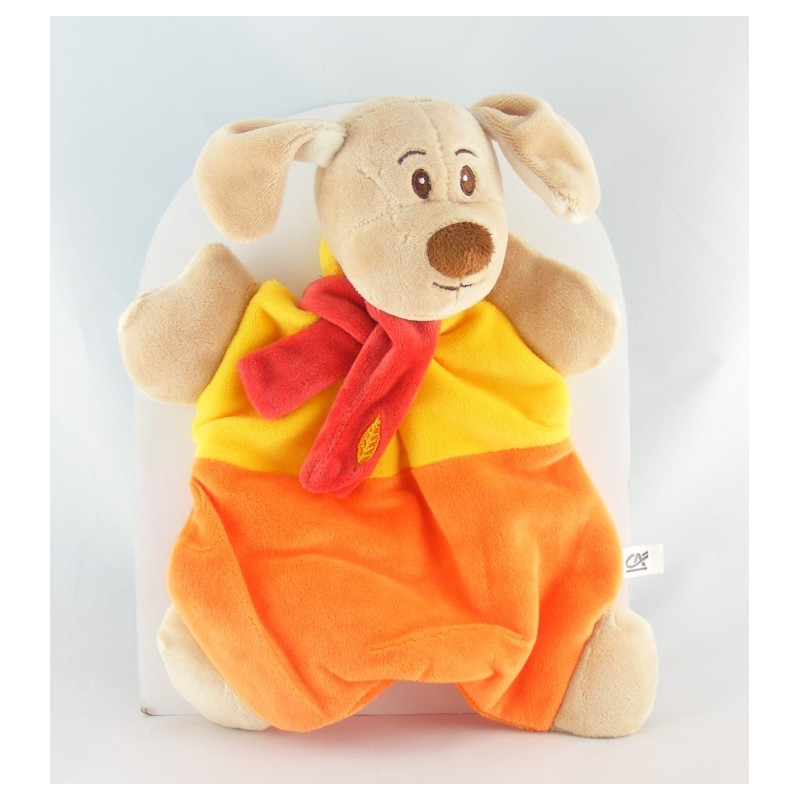 Doudou plat ours rayé rouge CMP CREDIT AGRICOLE