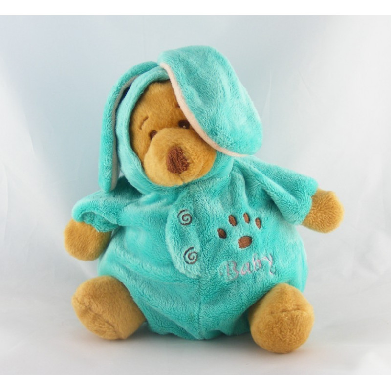 Doudou ours déguisé en lapin bleu NICOTOY