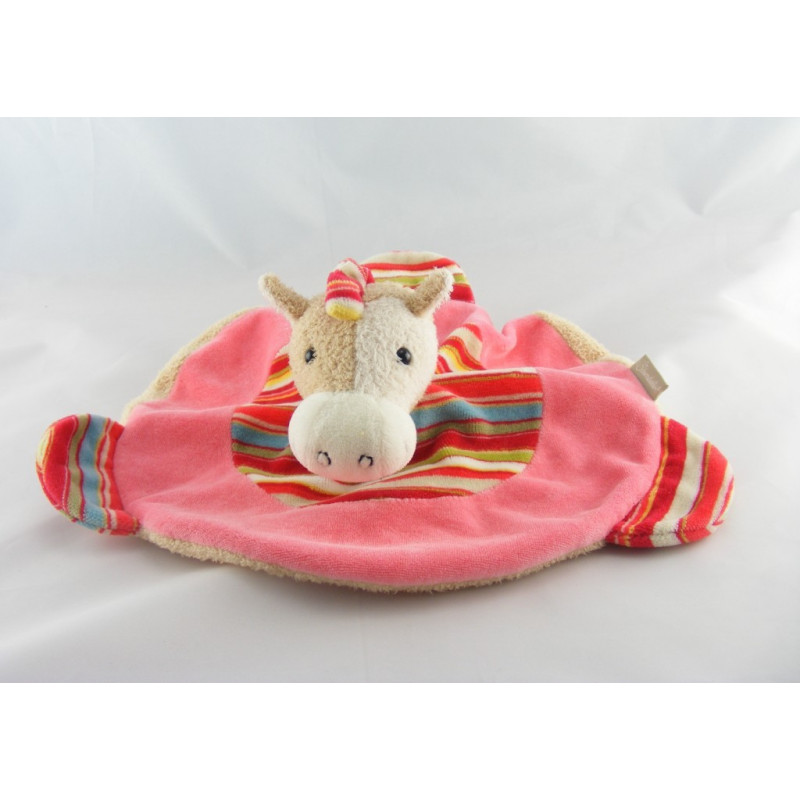 Doudou plat girafe blanc beige rouge STERNTALER