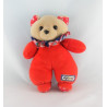 Doudou peluche ours rouge AJENA