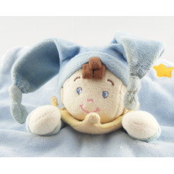 Doudou plat étoile lutin garçon bleu NICOTOY (taché)
