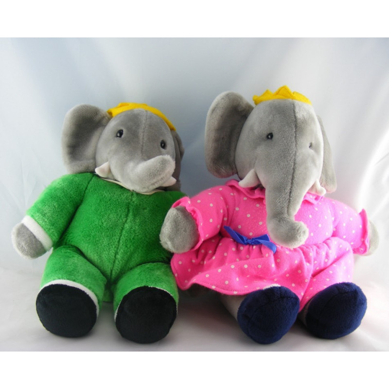 Peluche Eléphant Babar et Céleste LANSAY 