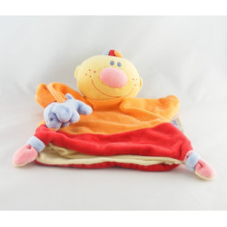 Doudou plat Billy et Babette rouge orange chien NATTOU