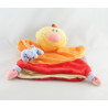 Doudou plat Billy et Babette rouge orange chien NATTOU