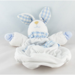 Doudou range pyjama lapin blanc vichy bleu TARTINE ET CHOCOLAT