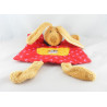 Doudou plat ours beige rayé bleu SIGIKID
