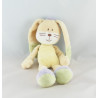 Doudou lapin jaune orange vert mauve Hello MOTS D'ENFANTS