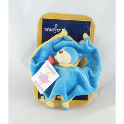 Doudou plat phoque otarie bleu rose marron pois NOUNOURS