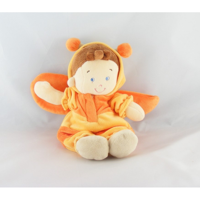 Doudou garçon abeille jaune orange NICOTOY 