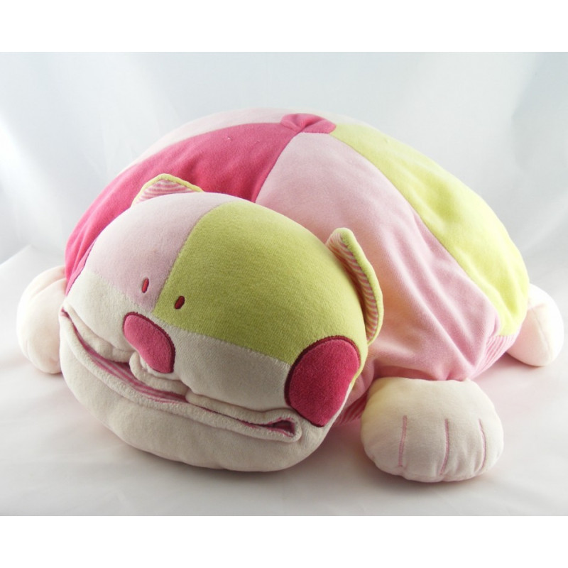 Doudou plat Chien orange jaune Nicotoy 