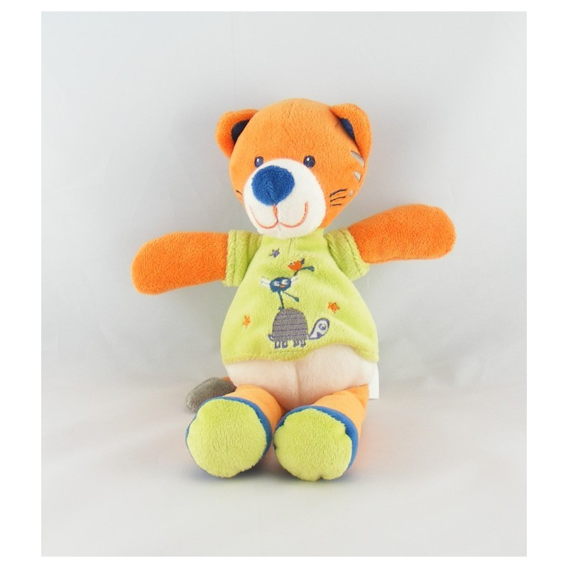 Doudou renard orange pull vert tortue NICOTOY