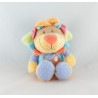 Doudou musical lion patchwork palmier brodé NATTOU