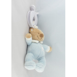 Mini Doudou ours brun pyjama bleu NATTOU