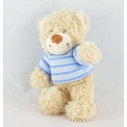 Doudou Ours Beige maillot pull rayé bleu Tex