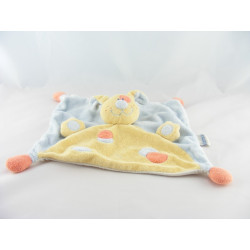 Doudou chien jaune tache rouge bleu NATTOU