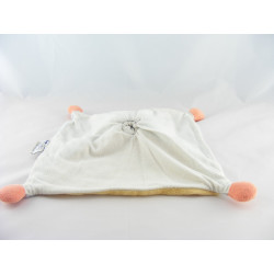 Doudou plat chien jaune tache rouge bleu NATTOU