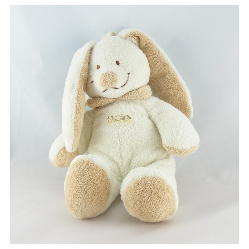 Doudou lapin blanc beige NICOTOY