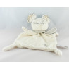 Doudou plat souris écru écharpe beige TIAMO