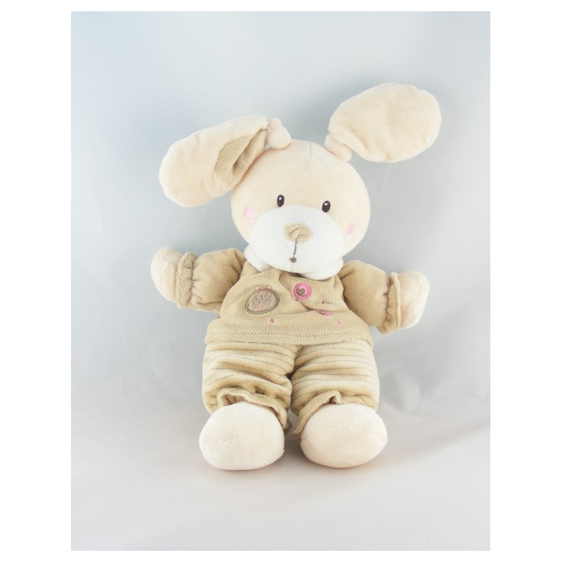 Doudou lapin beige velours brodé KITCHOUN KIABI NICOTOY