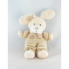 Doudou lapin beige velours brodé KITCHOUN KIABI NICOTOY