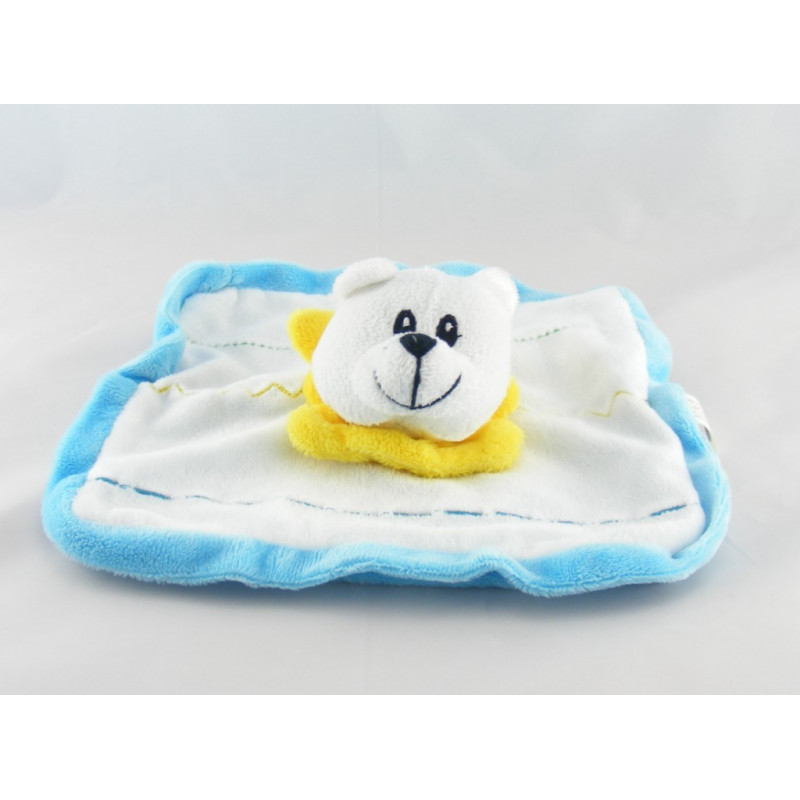 Doudou plat lapin vert blanc CENTRAL VET