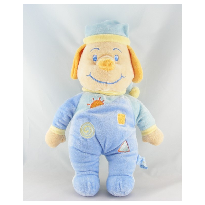 Doudou plat lutin blanc bleu POP ART 