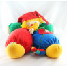 Doudou clown rouge jaune fleurs Vite un Câlin MOULIN ROTY 