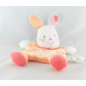 Doudou plat lapin blanc rose pois coeur NICOTOY KIABI