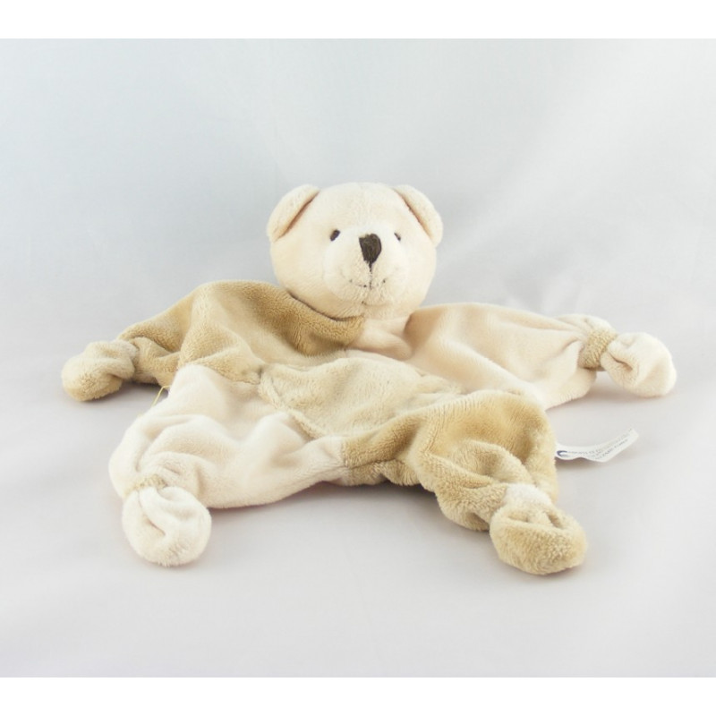 Doudou plat ours beige marron poche CMP