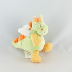 Mini Doudou dragon vert jaune porte clef NICOTOY