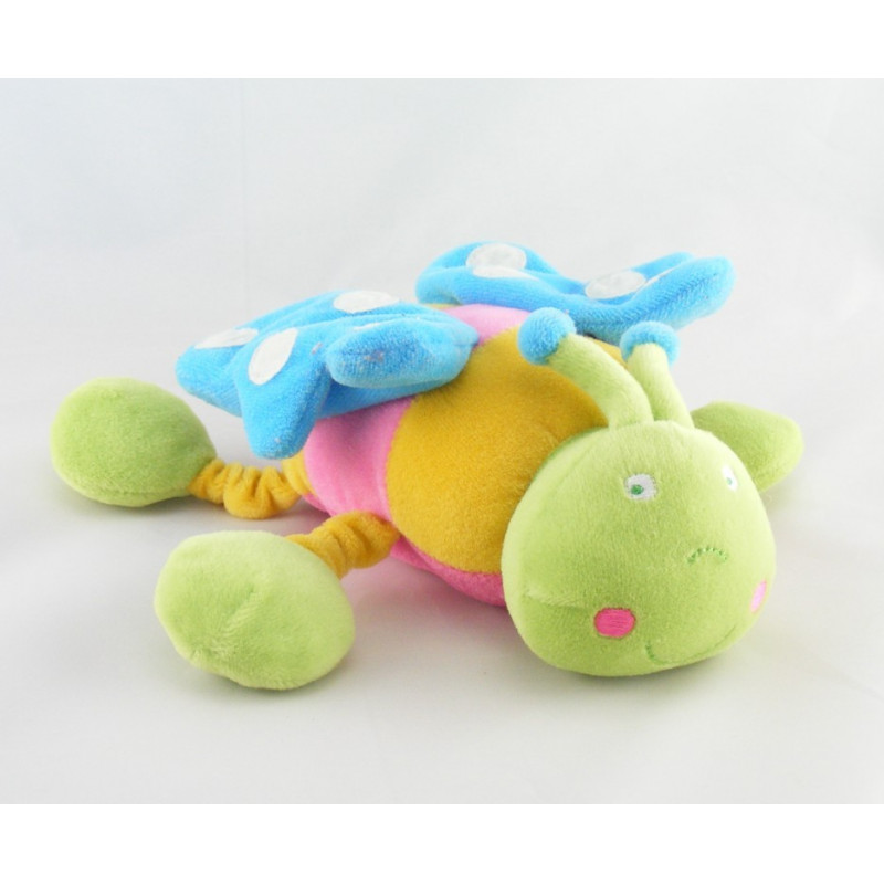 Doudou papillon vert rose orange KIABI 