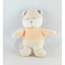 Doudou ours beige vert orange AUCHAN