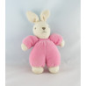 Doudou lapin blanc rose NOUNOURS