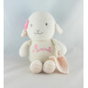 Doudou luminou mouton agneau rose avec mouchoir JEMINI
