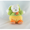 Doudou plat lapin jaune vert pois ours brodé MOTS D'ENFANTS