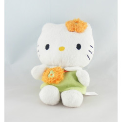 Doudou chat HELLO KITTY rose fleurs SANRIO LICENSE 