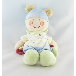 Doudou lutin escargot vert bleu spirale étoiles KIABI