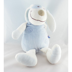 Doudou chien blanc bleu SUCRE D'ORGE