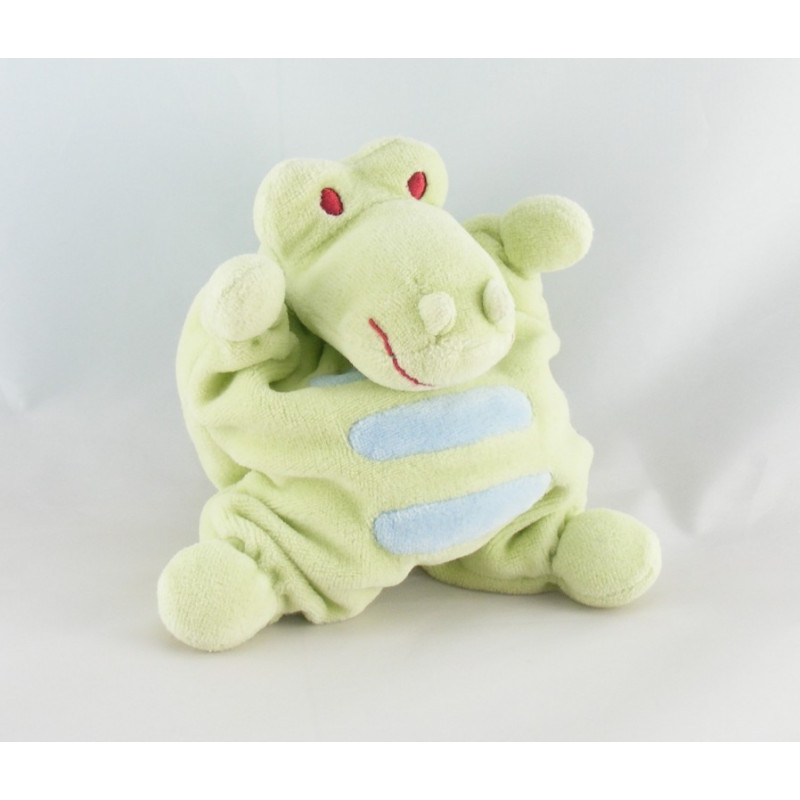Doudou semi plat Crocodile Vert orange et bleu JollyBaby