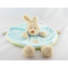 Doudou plat rond ours vert bleu capuche NICOTOY