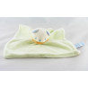 Doudou plat ours blanc bleu vert jaune CHARLY ET CIE